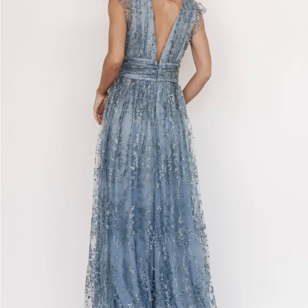 Elegant Baltic Born Blue Evening Gown - Picture 2 of 2